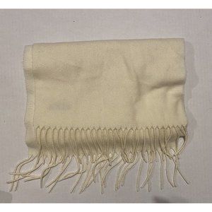 Cashmink By V. Fraas Cream Fringe Womens Scarf 100% Acrylic